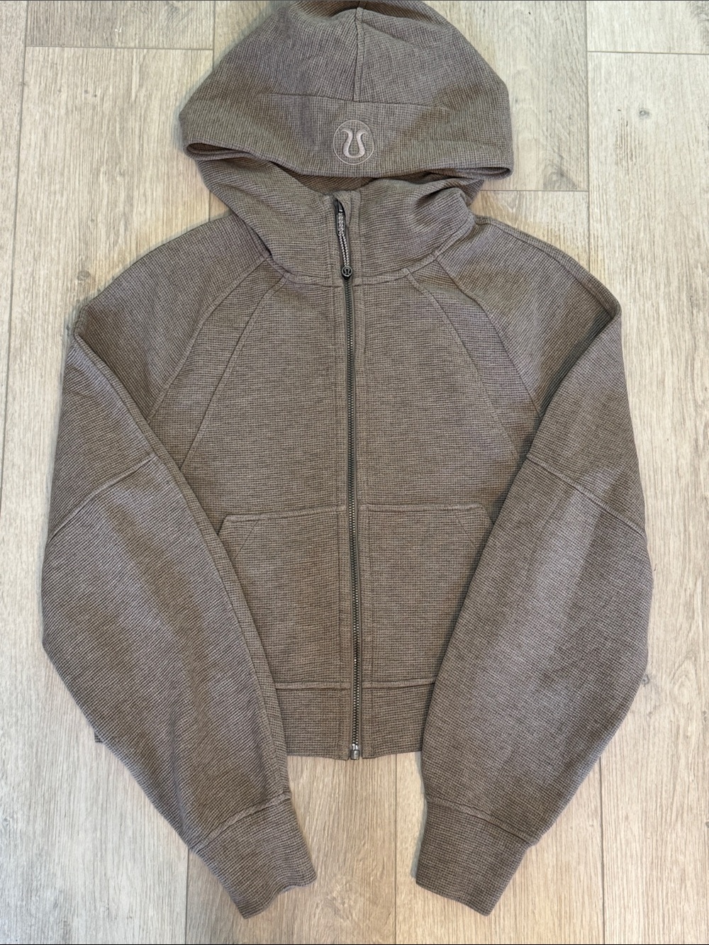 lululemon athletica Waffle Knit Scuba Cropped Hooded Zip-Up Jacket XS/S